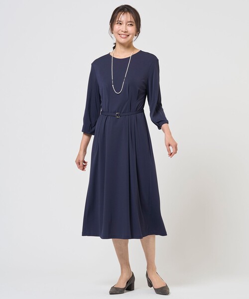 J.PRESS(ジェイプレス)の「トリアセスムース フレア ワンピース(ワンピース・レディース・ライトグレー系/ネイビー系/グレー系・T15/T13)」の5枚目の写真
