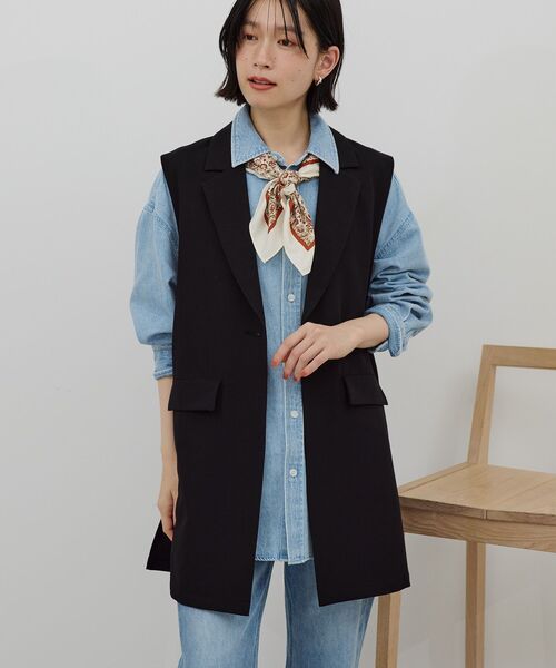 AMERICAN HOLIC（アメリカンホリック）の「【イージーケア】テーラードジレ（ベスト・レディース・杢グレー/ブラック・L/M）」の16枚目の写真