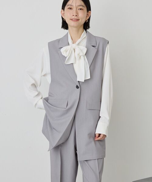 AMERICAN HOLIC（アメリカンホリック）の「【イージーケア】テーラードジレ（ベスト・レディース・杢グレー/ブラック・L/M）」の20枚目の写真