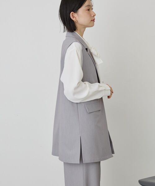 AMERICAN HOLIC（アメリカンホリック）の「【イージーケア】テーラードジレ（ベスト・レディース・杢グレー/ブラック・L/M）」の21枚目の写真