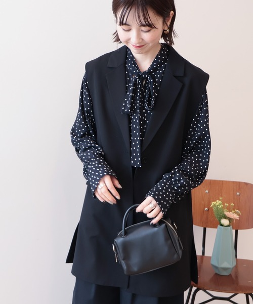 AMERICAN HOLIC（アメリカンホリック）の「【イージーケア】テーラードジレ（ベスト・レディース・杢グレー/ブラック・L/M）」の6枚目の写真