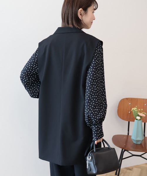 AMERICAN HOLIC（アメリカンホリック）の「【イージーケア】テーラードジレ（ベスト・レディース・杢グレー/ブラック・L/M）」の8枚目の写真