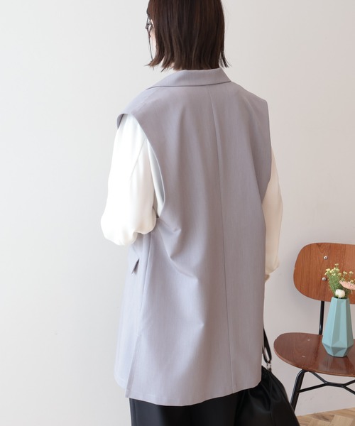 AMERICAN HOLIC（アメリカンホリック）の「【イージーケア】テーラードジレ（ベスト・レディース・杢グレー/ブラック・L/M）」の12枚目の写真