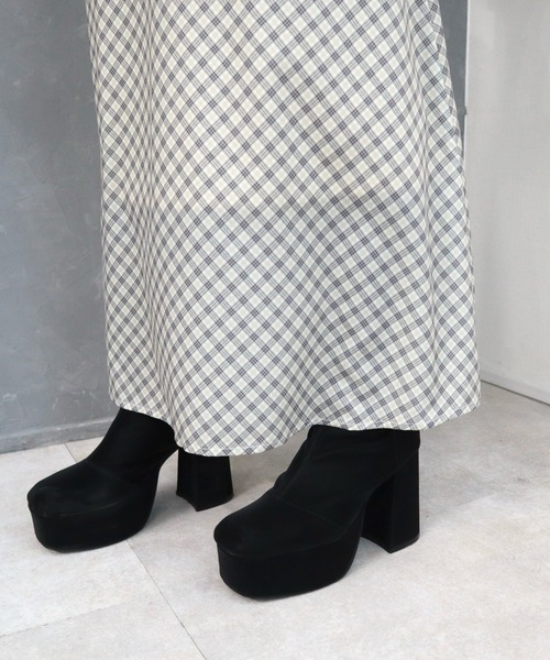 CECIL McBEE(セシルマクビー)の「バイアスチェック バックリボンキャミジャンスカ(ワンピース・レディース・ミント/モカ/ベージュ・MEDIUM)」の13枚目の写真