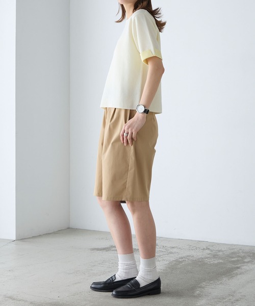 BONLECILL(ボンルシール)の「【マシンウォッシャブル/接触冷感】袖配色ニットT(Tシャツ/カットソー・レディース・アイボリー/ネイビー/ピンク/ブルー・FREE)」の16枚目の写真