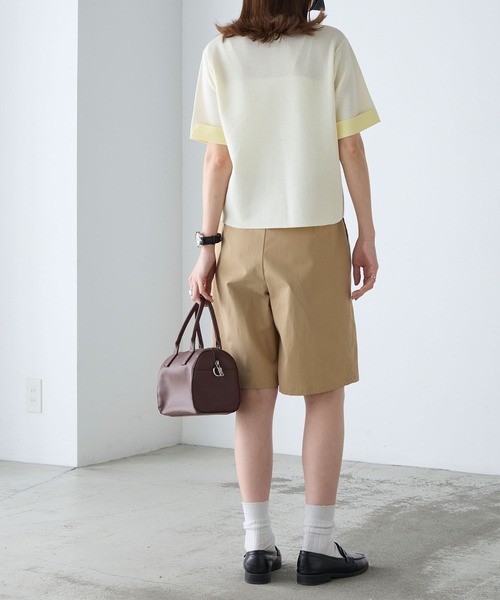BONLECILL(ボンルシール)の「【マシンウォッシャブル/接触冷感】袖配色ニットT(Tシャツ/カットソー・レディース・アイボリー/ネイビー/ピンク/ブルー・FREE)」の17枚目の写真