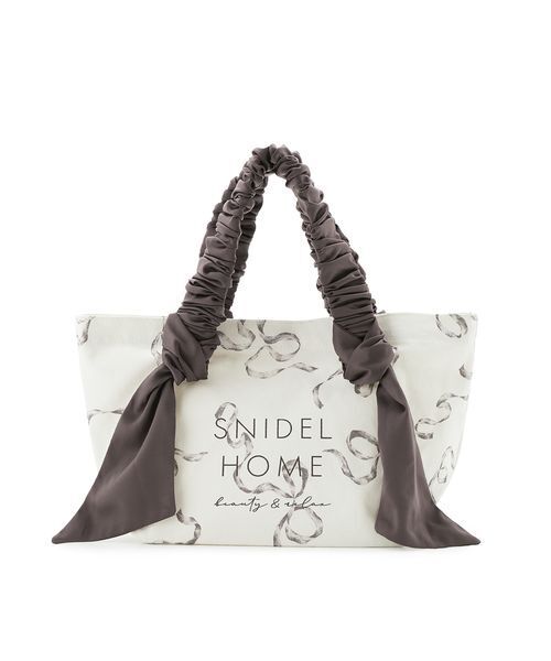 SNIDEL HOME(スナイデルホーム)の「オーガニックキャンバストート-SMALL-(RIBBON)(トートバッグ・レディース・ダークブラウン/ブラック/ピンクベージュ・F)」の6枚目の写真