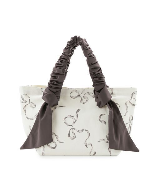 SNIDEL HOME(スナイデルホーム)の「オーガニックキャンバストート-SMALL-(RIBBON)(トートバッグ・レディース・ダークブラウン/ブラック/ピンクベージュ・F)」の7枚目の写真