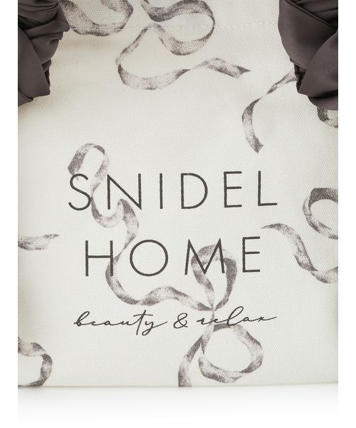 SNIDEL HOME(スナイデルホーム)の「オーガニックキャンバストート-SMALL-(RIBBON)(トートバッグ・レディース・ダークブラウン/ブラック/ピンクベージュ・F)」の9枚目の写真