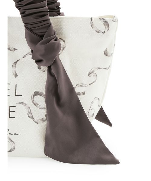 SNIDEL HOME(スナイデルホーム)の「オーガニックキャンバストート-SMALL-(RIBBON)(トートバッグ・レディース・ダークブラウン/ブラック/ピンクベージュ・F)」の10枚目の写真
