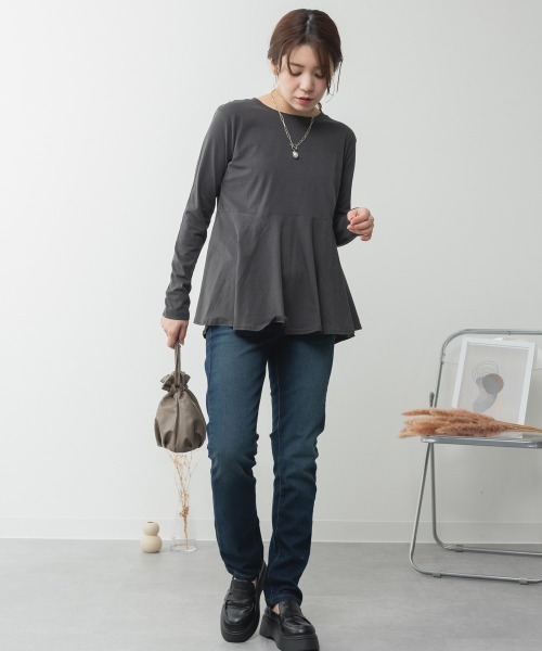 aity（アイティ）の「M-4L ストレッチ スリムデニムパンツ（デニムパンツ・レディース・ワンウォッシュ/ブルー/ネイビー・M/L/LL/3L/4L）」の4枚目の写真