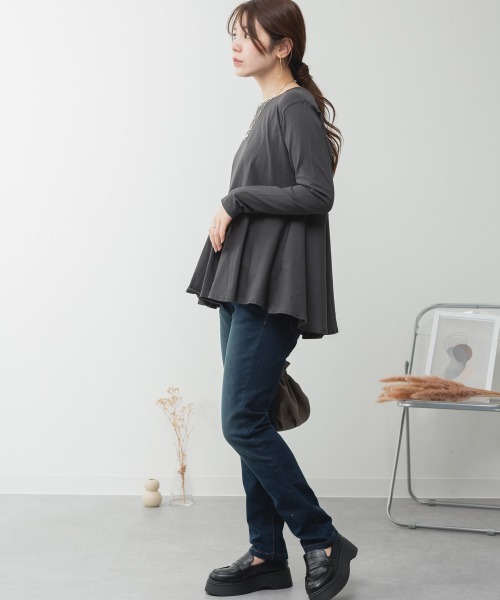 aity（アイティ）の「M-4L ストレッチ スリムデニムパンツ（デニムパンツ・レディース・ワンウォッシュ/ブルー/ネイビー・M/L/LL/3L/4L）」の6枚目の写真