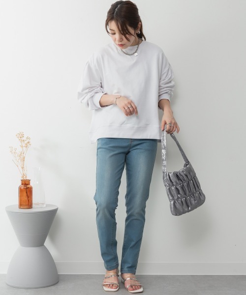 aity（アイティ）の「M-4L ストレッチ スリムデニムパンツ（デニムパンツ・レディース・ワンウォッシュ/ブルー/ネイビー・M/L/LL/3L/4L）」の12枚目の写真