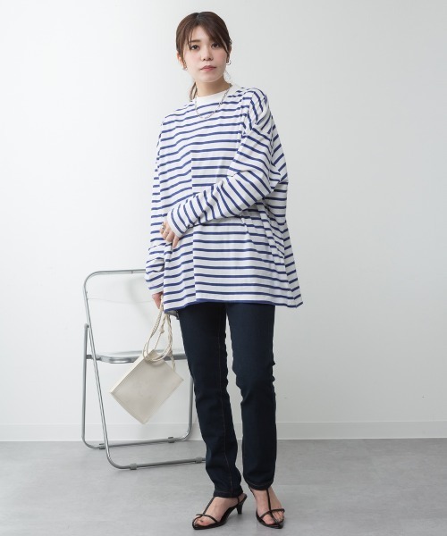 aity（アイティ）の「M-4L ストレッチ スリムデニムパンツ（デニムパンツ・レディース・ワンウォッシュ/ブルー/ネイビー・M/L/LL/3L/4L）」の16枚目の写真