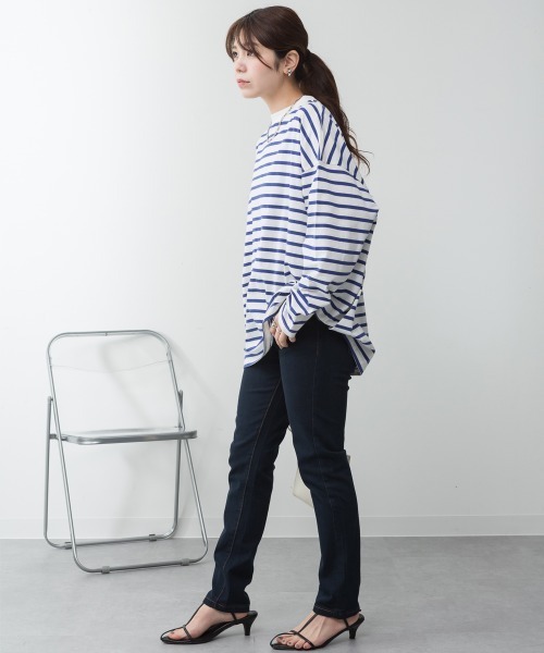 aity（アイティ）の「M-4L ストレッチ スリムデニムパンツ（デニムパンツ・レディース・ワンウォッシュ/ブルー/ネイビー・M/L/LL/3L/4L）」の19枚目の写真