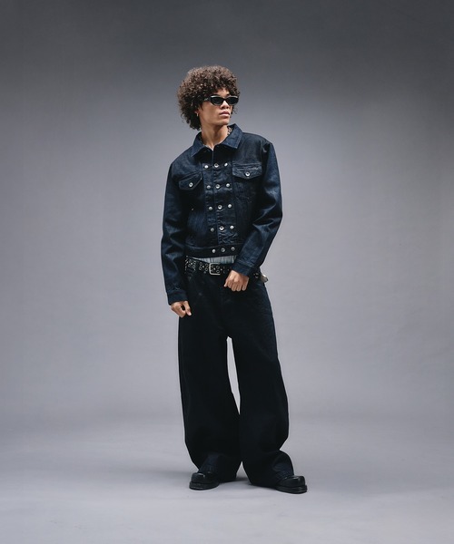 ANDER HUNK(アンダーハンク)の「14oz Wax Coated Curve Denim / 14オンスワックスコーティングカーブデニム(デニムパンツ・メンズ・インディゴブルー/ブラック・SMALL/MEDIUM/LARGE)」の6枚目の写真