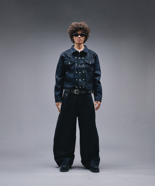 ANDER HUNK(アンダーハンク)の「14oz Wax Coated Curve Denim / 14オンスワックスコーティングカーブデニム(デニムパンツ・メンズ・インディゴブルー/ブラック・SMALL/MEDIUM/LARGE)」の7枚目の写真