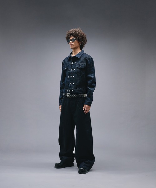 ANDER HUNK(アンダーハンク)の「14oz Wax Coated Curve Denim / 14オンスワックスコーティングカーブデニム(デニムパンツ・メンズ・インディゴブルー/ブラック・SMALL/MEDIUM/LARGE)」の8枚目の写真