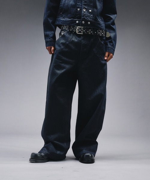 ANDER HUNK(アンダーハンク)の「14oz Wax Coated Curve Denim / 14オンスワックスコーティングカーブデニム(デニムパンツ・メンズ・インディゴブルー/ブラック・SMALL/MEDIUM/LARGE)」の5枚目の写真