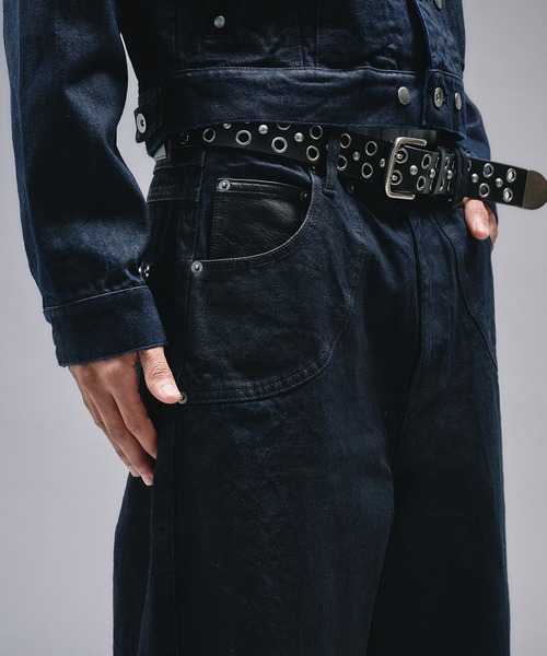 ANDER HUNK(アンダーハンク)の「14oz Wax Coated Curve Denim / 14オンスワックスコーティングカーブデニム(デニムパンツ・メンズ・インディゴブルー/ブラック・SMALL/MEDIUM/LARGE)」の18枚目の写真