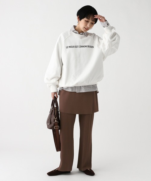 Elura（エルーラ）の「サラサラタッチニットパンツ/643257（その他パンツ・レディース・ブラウン/ホワイト/ブラック・FREE）」の6枚目の写真