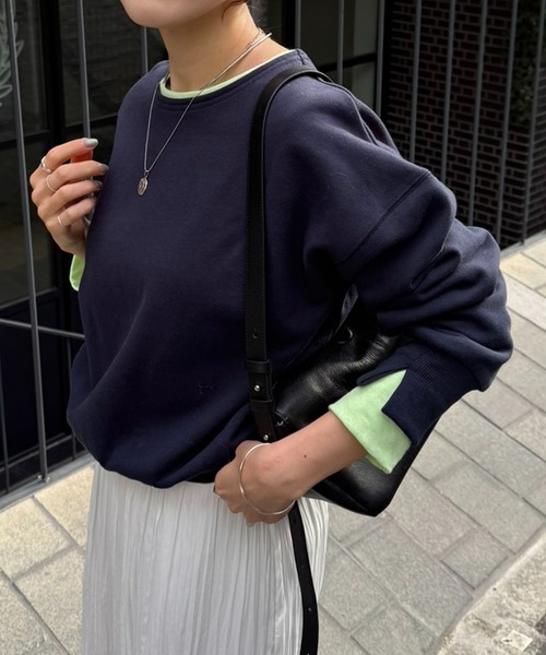 COLLAGE GALLARDAGALANTE（コラージュガリャルダガランテ）の「レイヤード風スウェット/WEB限定（スウェット・レディース・ネイビー/チャコールグレー/ブルー系その他/グレー・FREE）」の3枚目の写真