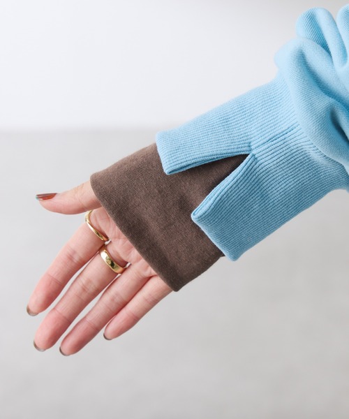 COLLAGE GALLARDAGALANTE（コラージュガリャルダガランテ）の「レイヤード風スウェット/WEB限定（スウェット・レディース・ネイビー/チャコールグレー/ブルー系その他/グレー・FREE）」の8枚目の写真