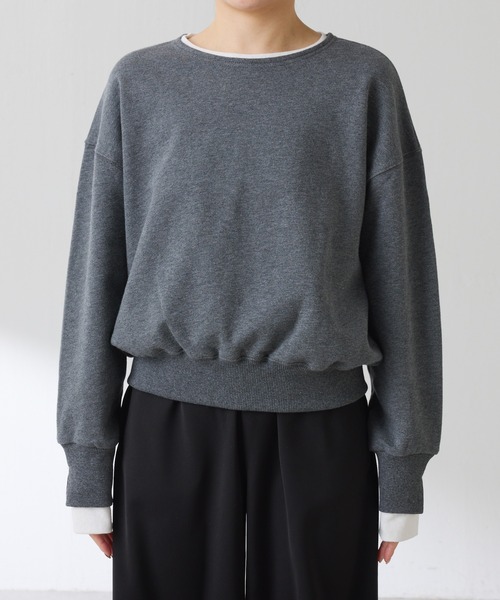 COLLAGE GALLARDAGALANTE（コラージュガリャルダガランテ）の「レイヤード風スウェット/WEB限定（スウェット・レディース・ネイビー/チャコールグレー/ブルー系その他/グレー・FREE）」の9枚目の写真