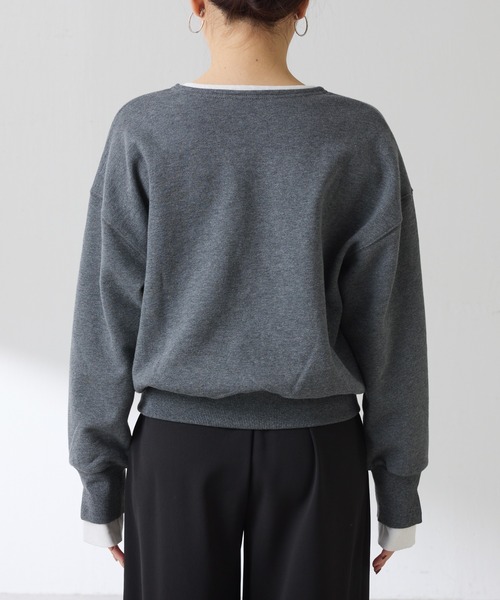 COLLAGE GALLARDAGALANTE（コラージュガリャルダガランテ）の「レイヤード風スウェット/WEB限定（スウェット・レディース・ネイビー/チャコールグレー/ブルー系その他/グレー・FREE）」の11枚目の写真