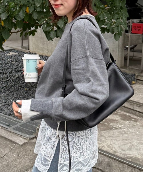 COLLAGE GALLARDAGALANTE（コラージュガリャルダガランテ）の「レイヤード風スウェット/WEB限定（スウェット・レディース・ネイビー/チャコールグレー/ブルー系その他/グレー・FREE）」の18枚目の写真