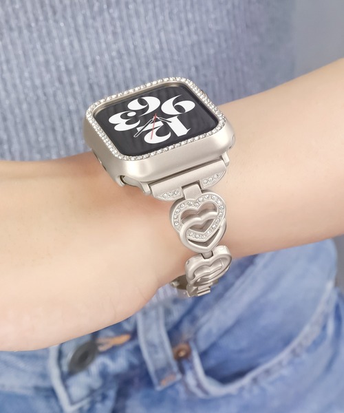 Urban Coral(アーバンコーラル)の「Apple Watch Band / アップルウォッチ ハートジルコニアバンド / Urban Coral(デジタル腕時計・レディース・シルバー/ピンク/ピンクゴールド/ゴールド系その他・40mm)」の4枚目の写真