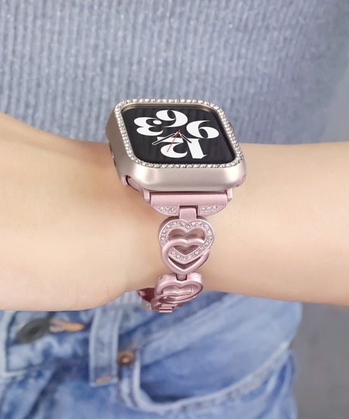 Urban Coral(アーバンコーラル)の「Apple Watch Band / アップルウォッチ ハートジルコニアバンド / Urban Coral(デジタル腕時計・レディース・シルバー/ピンク/ピンクゴールド/ゴールド系その他・40mm)」の1枚目の写真
