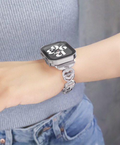 Urban Coral(アーバンコーラル)の「Apple Watch Band / アップルウォッチ ハートジルコニアバンド / Urban Coral(デジタル腕時計・レディース・シルバー/ピンク/ピンクゴールド/ゴールド系その他・40mm)」の7枚目の写真