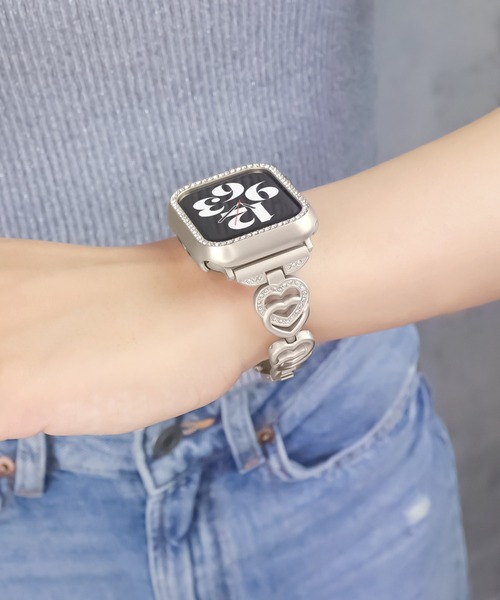 Urban Coral(アーバンコーラル)の「Apple Watch Band / アップルウォッチ ハートジルコニアバンド / Urban Coral(デジタル腕時計・レディース・シルバー/ピンク/ピンクゴールド/ゴールド系その他・40mm)」の9枚目の写真