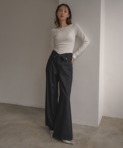 SOELA(ソエラ)の「【INGNI SOELA】カップ付オフショルトップス/WEB限定(Tシャツ/カットソー・レディース・ブラック/オフホワイト・FREE)」の20枚目の写真