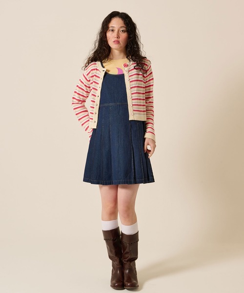 TINA：JOJUN（ティーナジョジュン）の「デニム プリーツ ジャンスカ TINA：JOJUN（ジャンパースカート・レディース・インディゴブルー/ブルー・M）」の2枚目の写真