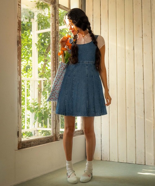 TINA：JOJUN（ティーナジョジュン）の「デニム プリーツ ジャンスカ TINA：JOJUN（ジャンパースカート・レディース・インディゴブルー/ブルー・M）」の9枚目の写真