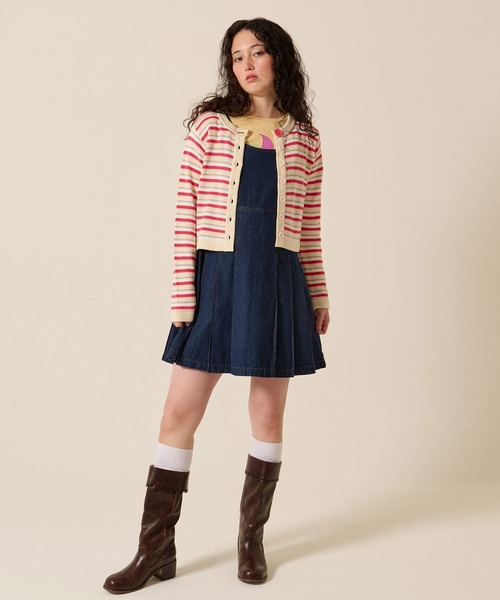 TINA：JOJUN（ティーナジョジュン）の「デニム プリーツ ジャンスカ TINA：JOJUN（ジャンパースカート・レディース・インディゴブルー/ブルー・M）」の14枚目の写真