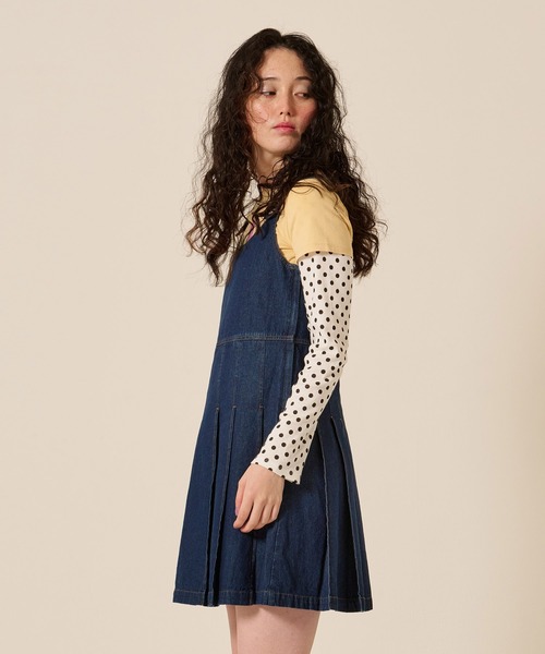 TINA：JOJUN（ティーナジョジュン）の「デニム プリーツ ジャンスカ TINA：JOJUN（ジャンパースカート・レディース・インディゴブルー/ブルー・M）」の16枚目の写真