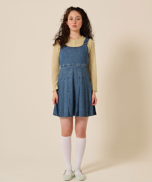 TINA：JOJUN（ティーナジョジュン）の「デニム プリーツ ジャンスカ TINA：JOJUN（ジャンパースカート・レディース・インディゴブルー/ブルー・M）」の18枚目の写真