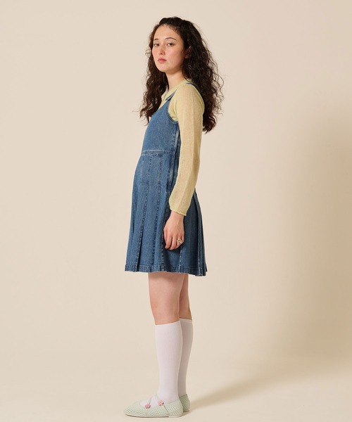 TINA：JOJUN（ティーナジョジュン）の「デニム プリーツ ジャンスカ TINA：JOJUN（ジャンパースカート・レディース・インディゴブルー/ブルー・M）」の19枚目の写真