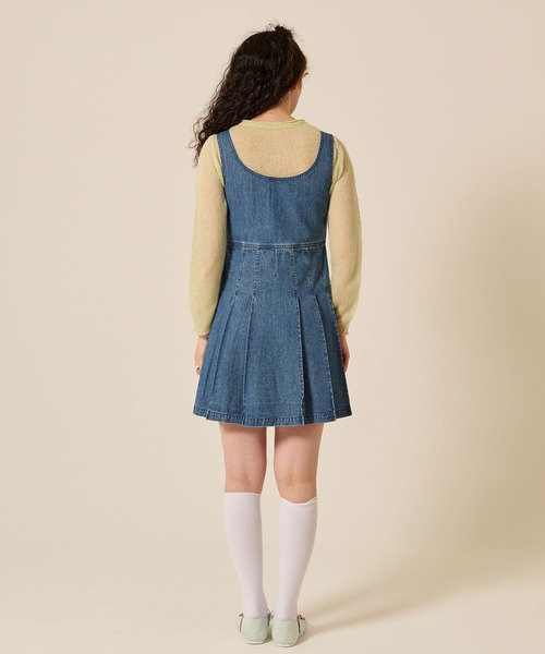 TINA：JOJUN（ティーナジョジュン）の「デニム プリーツ ジャンスカ TINA：JOJUN（ジャンパースカート・レディース・インディゴブルー/ブルー・M）」の20枚目の写真