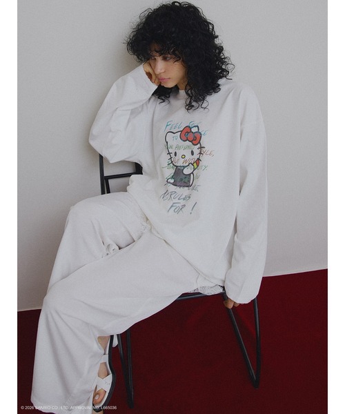 HELLO KITTY×Ameri DAMAGE LONG TEE（Tシャツ/カットソー）｜sanrio