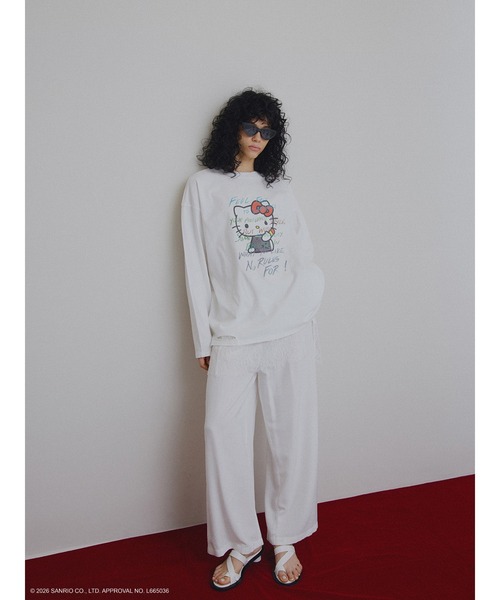 sanrio(サンリオ)の「HELLO KITTY×Ameri DAMAGE LONG TEE(Tシャツ/カットソー・レディース・ホワイト/ブラック・FREE)」の8枚目の写真