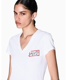 【A|X アルマーニ エクスチェンジ】ハートロゴ 半袖VネックTシャツ/SLIM