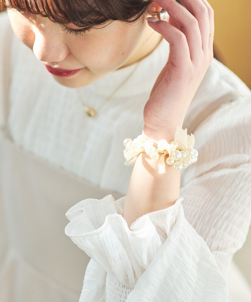 VIS（ビス）の「パールリボンヘアゴム（ヘアゴム・レディース・ホワイト系その他7/ブラック・FREE）」の9枚目の写真