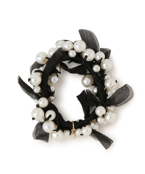 VIS（ビス）の「パールリボンヘアゴム（ヘアゴム・レディース・ホワイト系その他7/ブラック・FREE）」の6枚目の写真