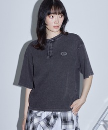 Anchor Smith（アンカー スミス）の「ヴィンテージ加工 ラインストーン へンリーネック ワッフル半袖Tシャツ（Tシャツ/カットソー）」