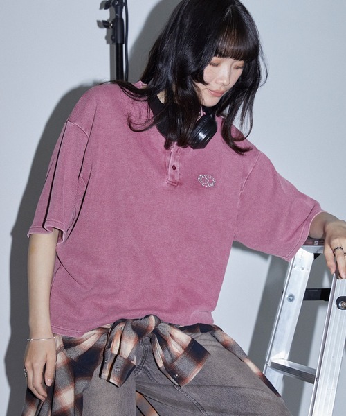 Anchor Smith(アンカー スミス)の「ヴィンテージ加工 ラインストーン へンリーネック ワッフル半袖Tシャツ(Tシャツ/カットソー・レディース・ネイビー/ブラウン/レッド/ブラック/グレー・M/L)」の19枚目の写真