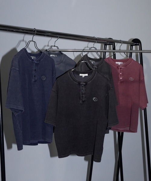 Anchor Smith(アンカー スミス)の「ヴィンテージ加工 ラインストーン へンリーネック ワッフル半袖Tシャツ(Tシャツ/カットソー・レディース・ネイビー/ブラウン/レッド/ブラック/グレー・M/L)」の7枚目の写真